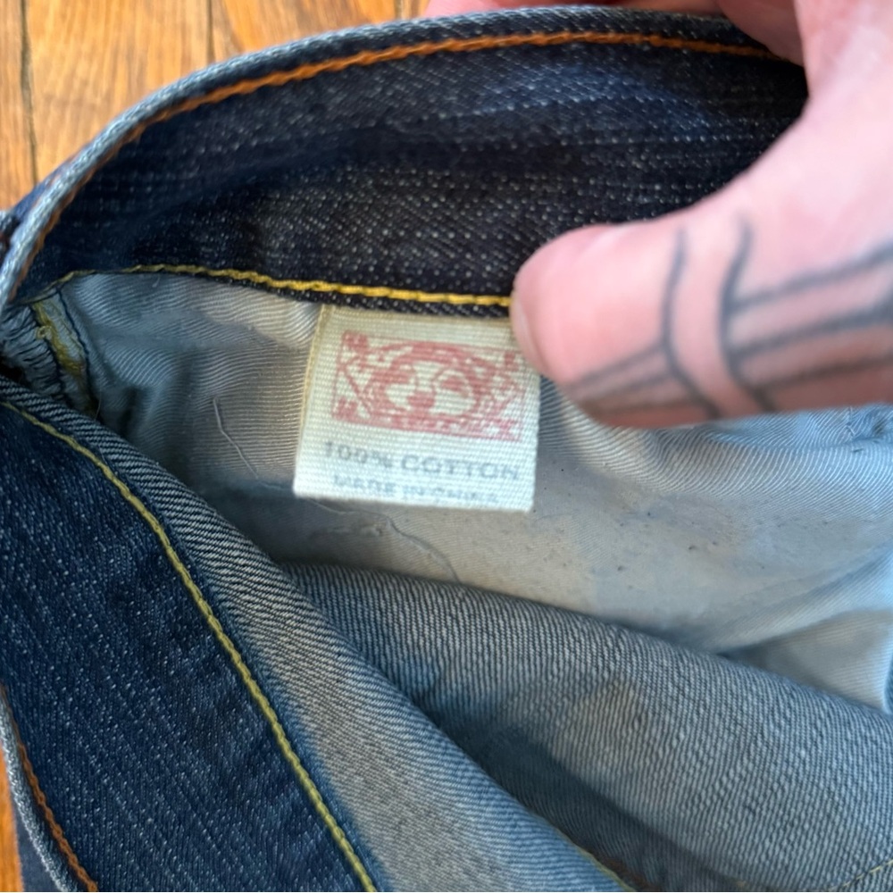 Y2K Evisu Dragon Koi Fish Hand Painted Vintage Denim Jeans - Picture 10 of 16
